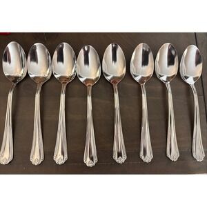 Hampton Silversmiths Katrinka 8 Soup Spoons Stainless Replacement Flatware